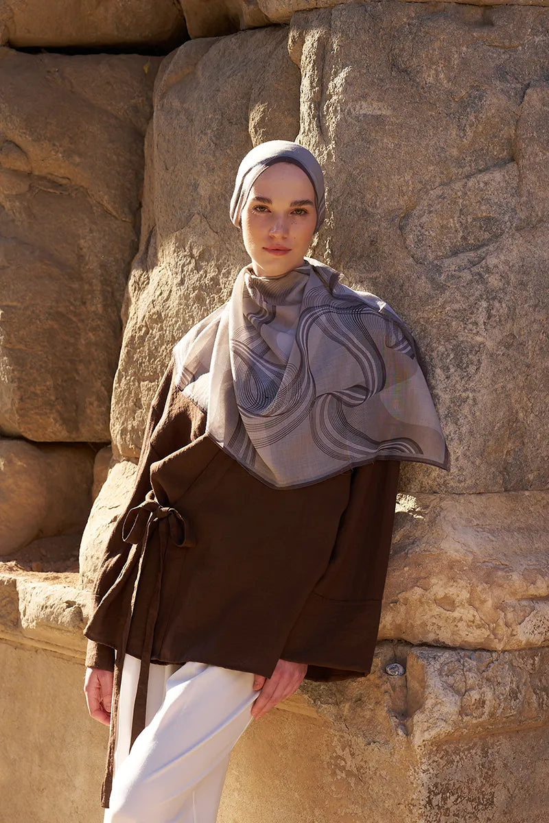 Yün İpek Icons Şal - Bej