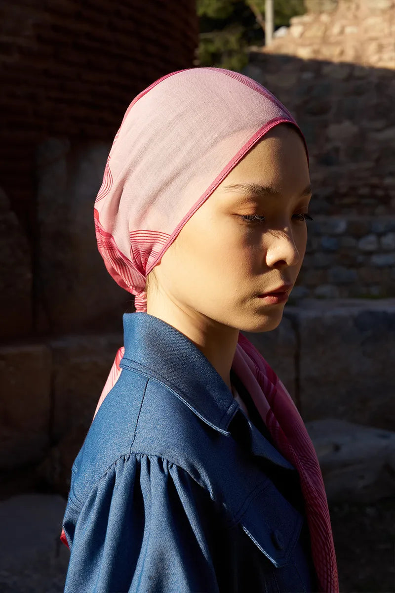 Yün İpek Icons Şal - Pembe