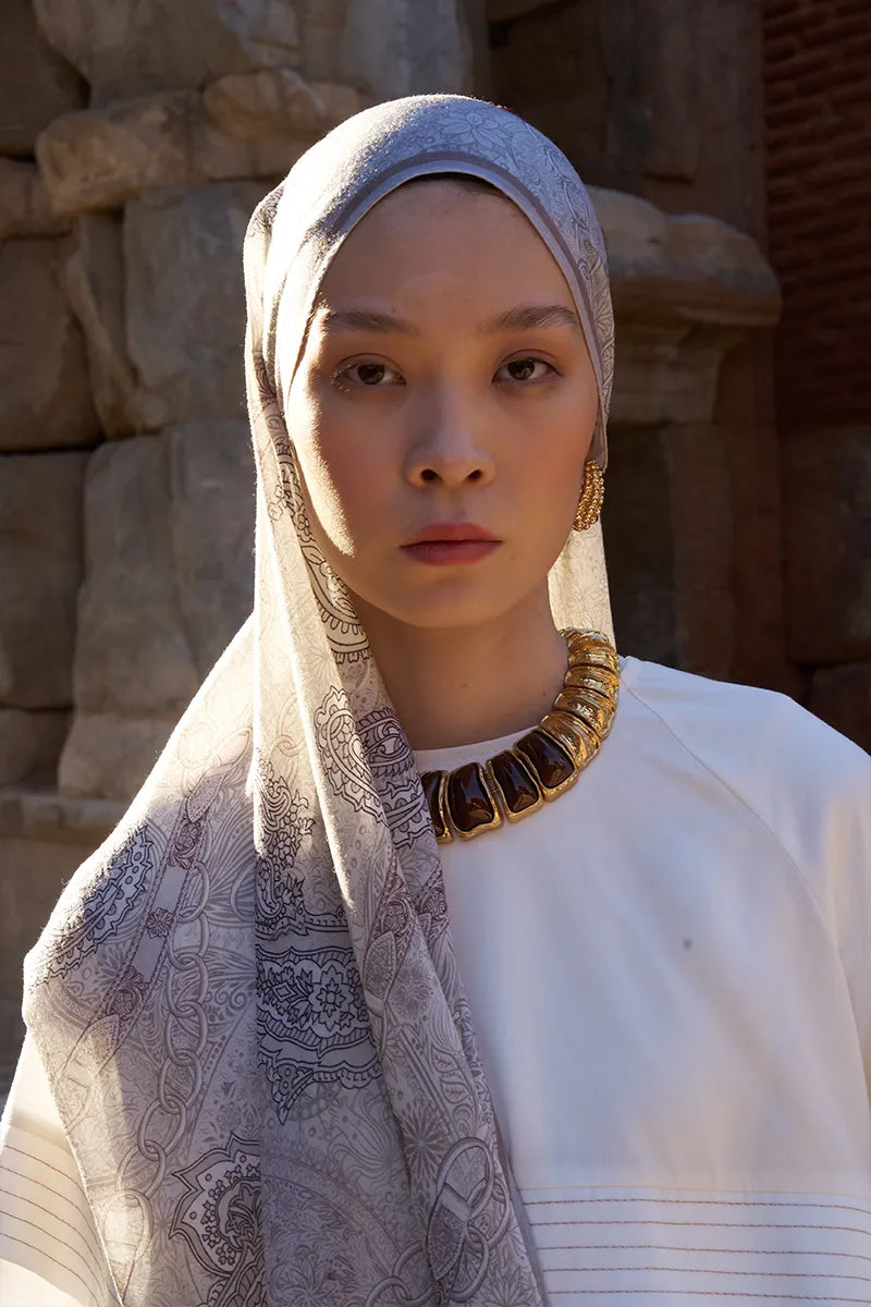 Yün İpek Landy Şal - Bej