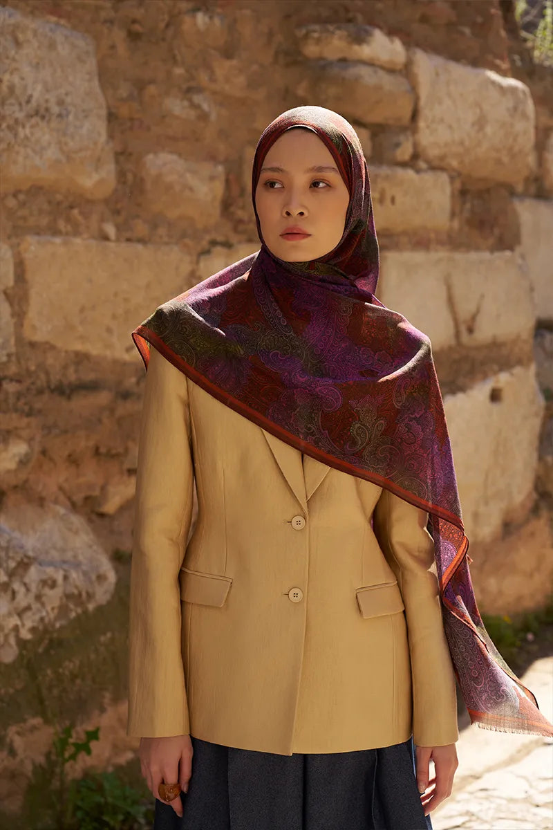 Yün İpek Liberty Şal - Kırmızı