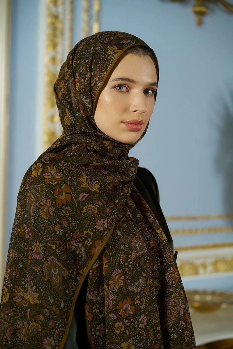 Yün İpek Liore Şal - Yeşil