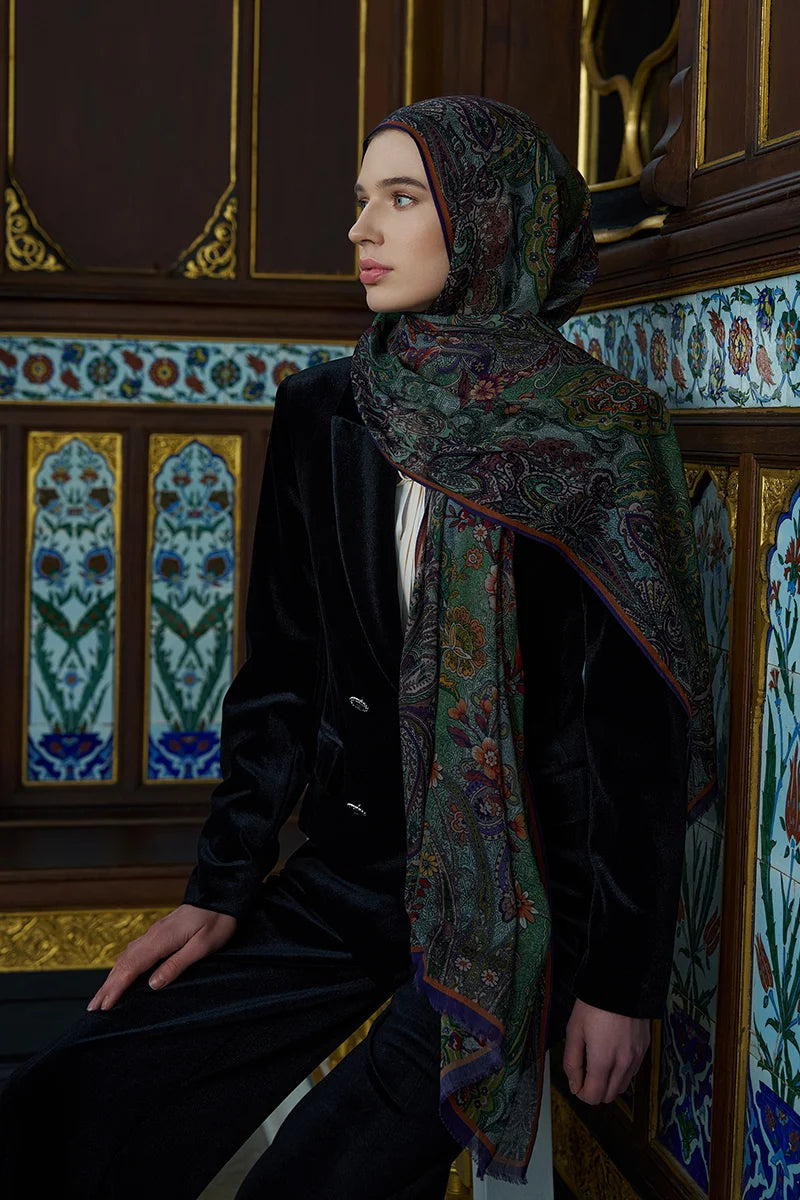 Yün İpek Seraph Şal - Mor