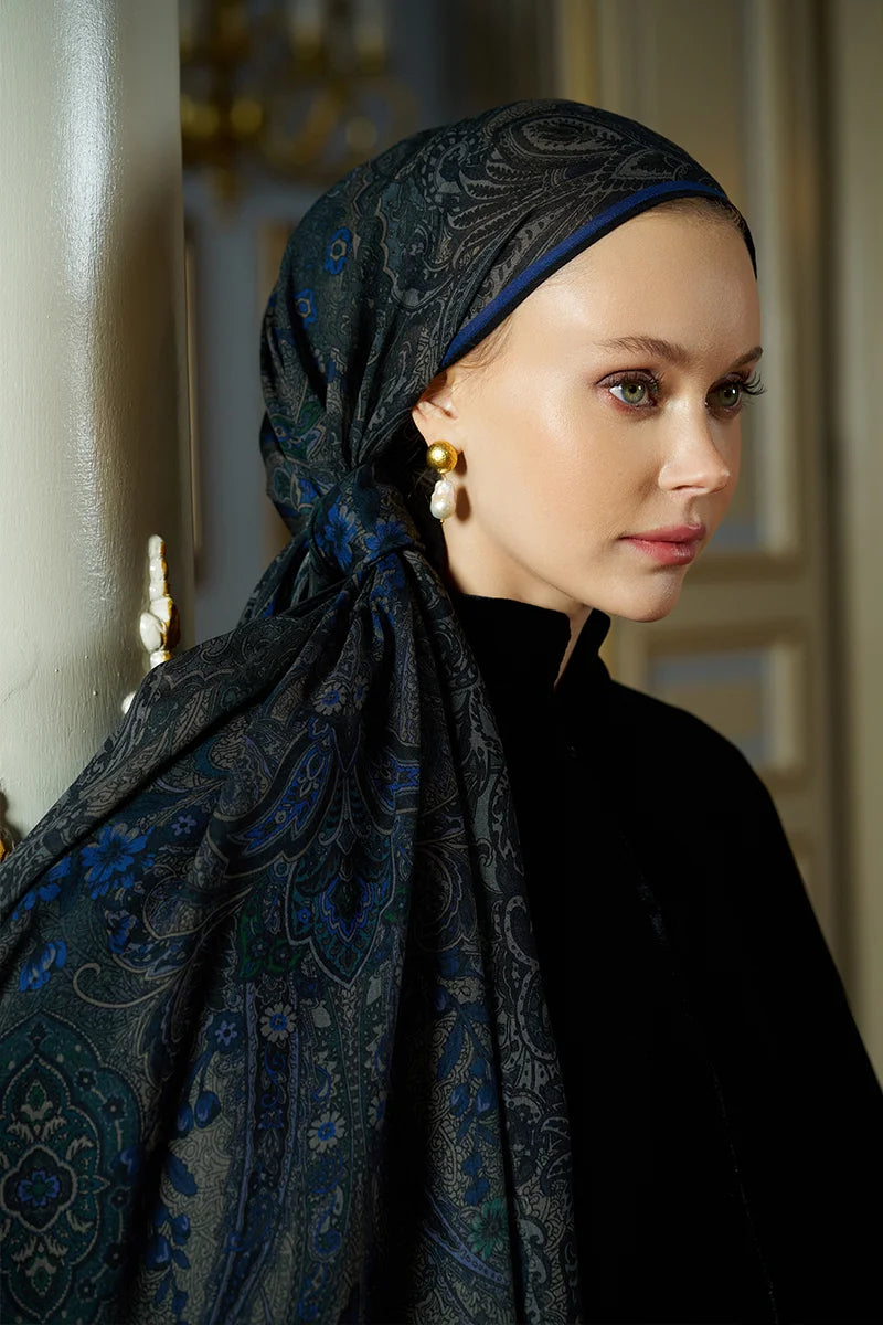 Yün İpek Seraph Şal - Saks