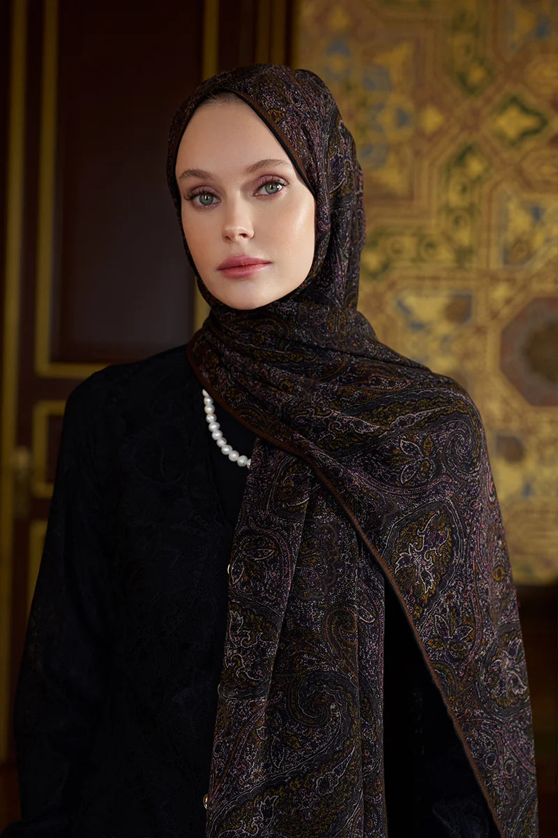 Yün İpek Shade Şal - Siyah