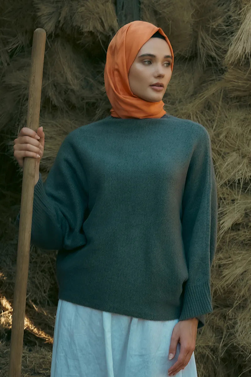 İpeksi Jakar Şal Zikzak Desen - Turuncu