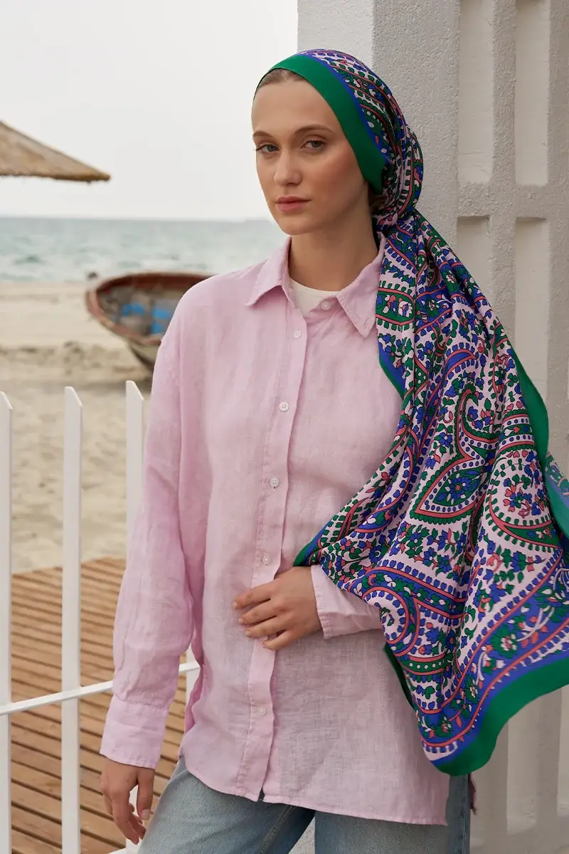 Curated Ethnic Flower Şal - Benetton - 1