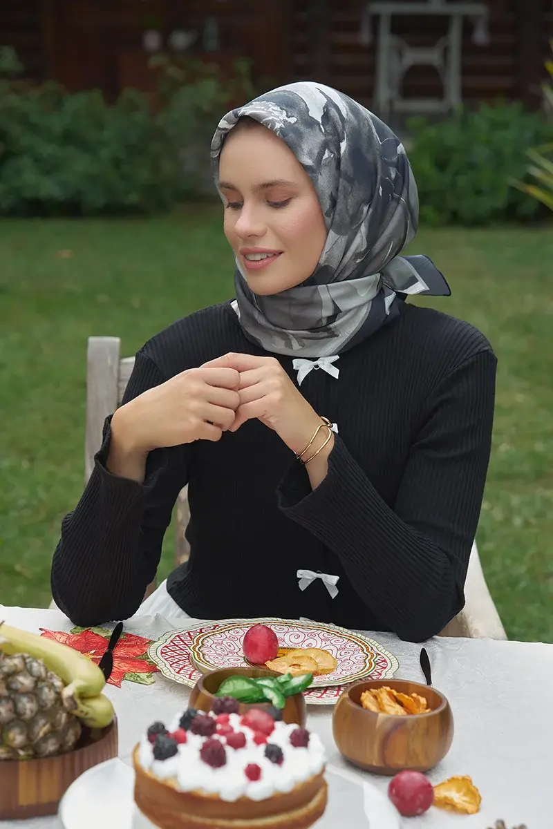 Rosa Modal Eşarp - Siyah - 1