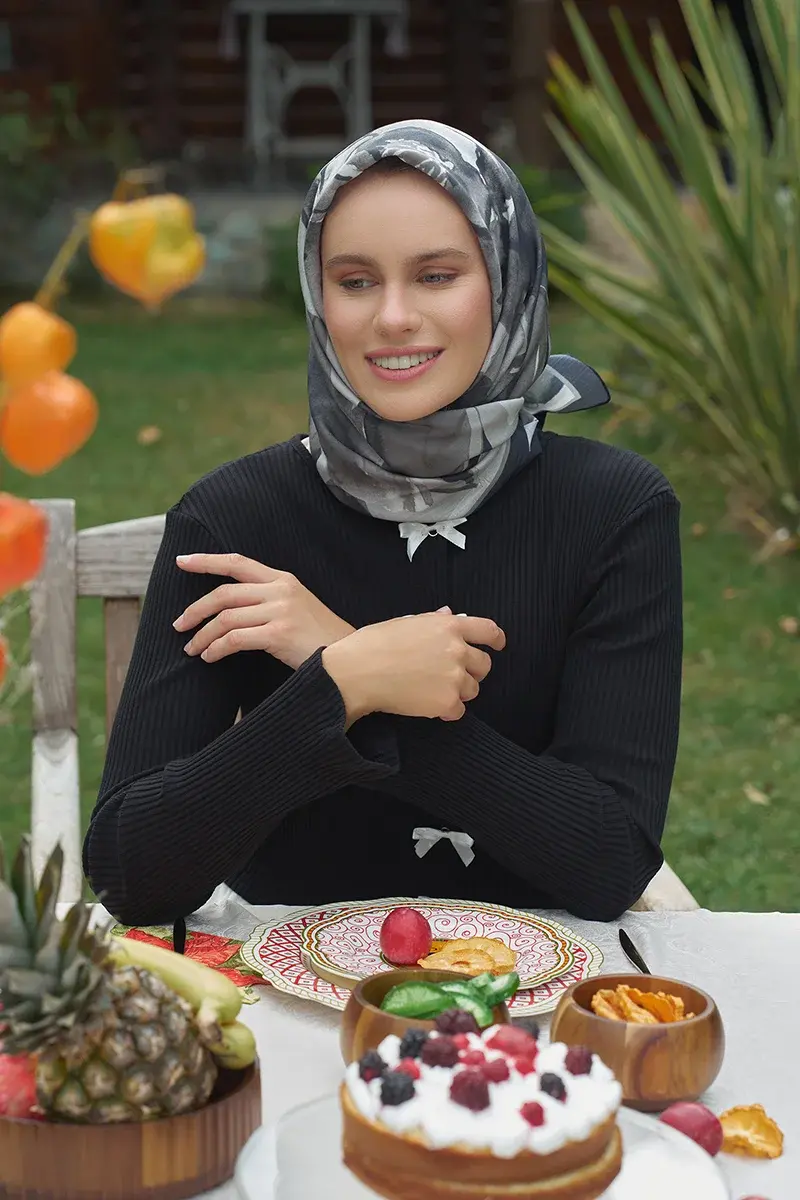 Rosa Modal Eşarp - Siyah - 3