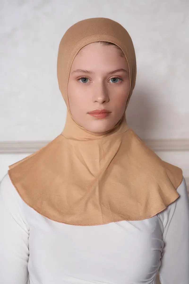 Spor Hijab Pratik Hazır Geçmeli Bone - Bej - 1