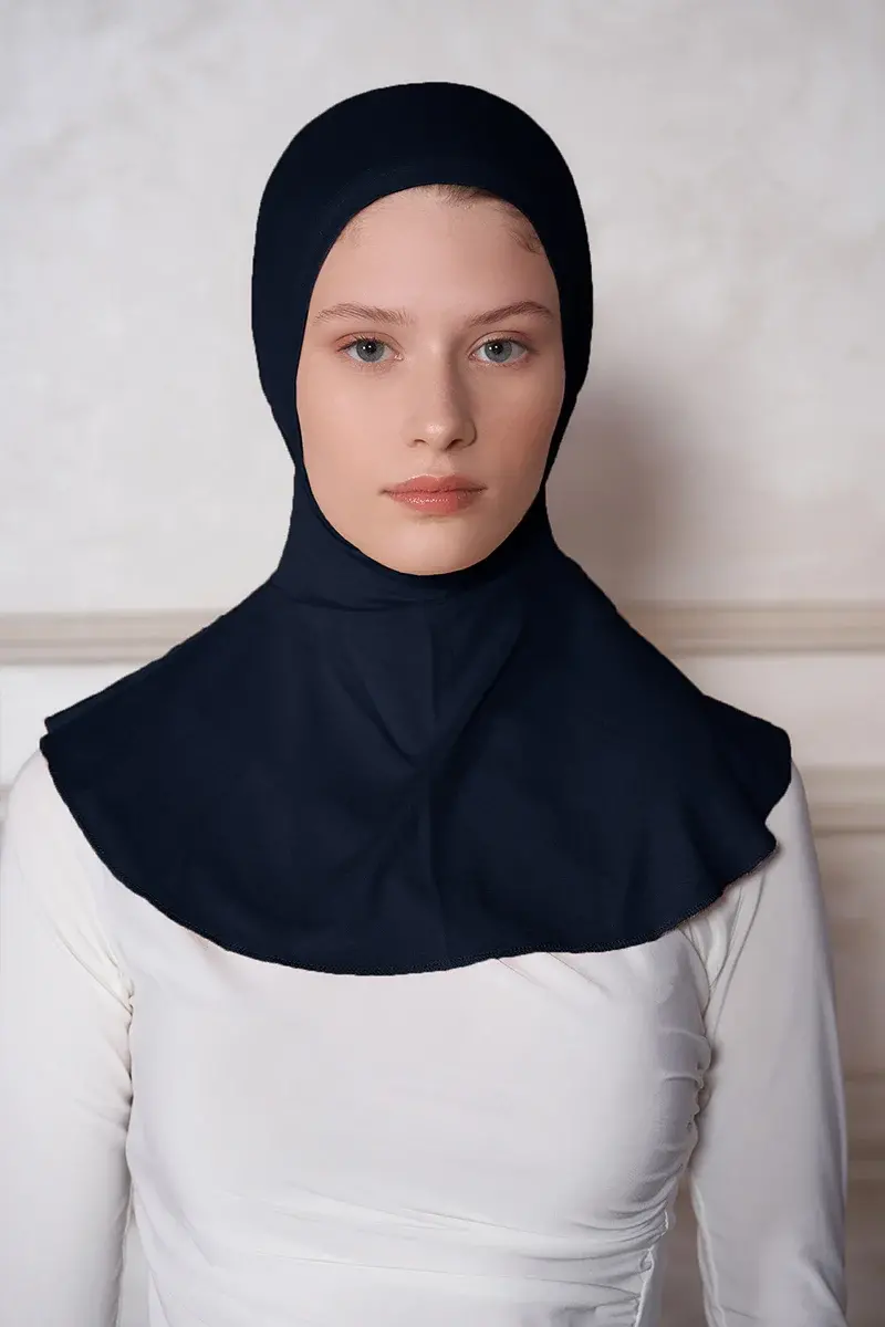 Spor Hijab Pratik Hazır Geçmeli Bone - Lacivert - 1